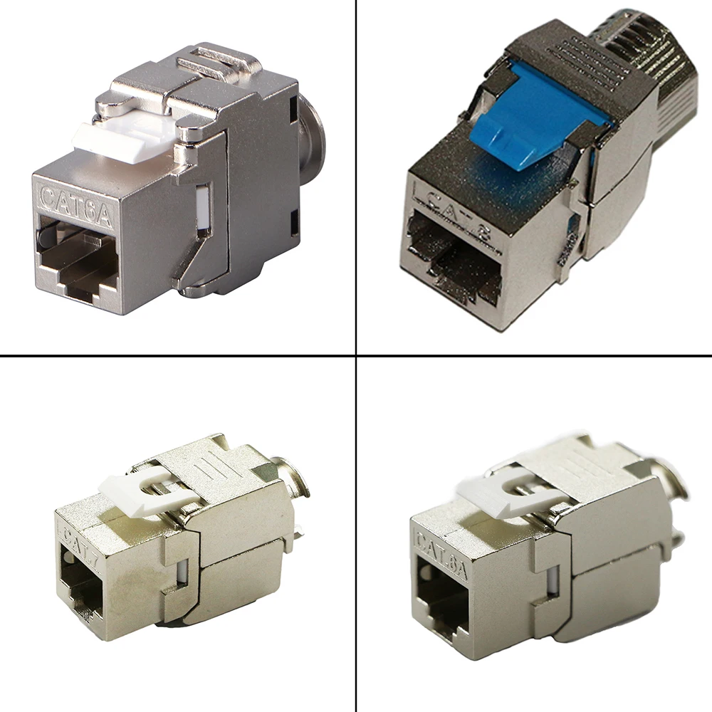 5 Pieces/lot FTP CAT 6A/CAT 7/CAT 8 Network Keystone Jack Shielded 8P8C Clip Module Connector Data Infomation Coupler Adapter