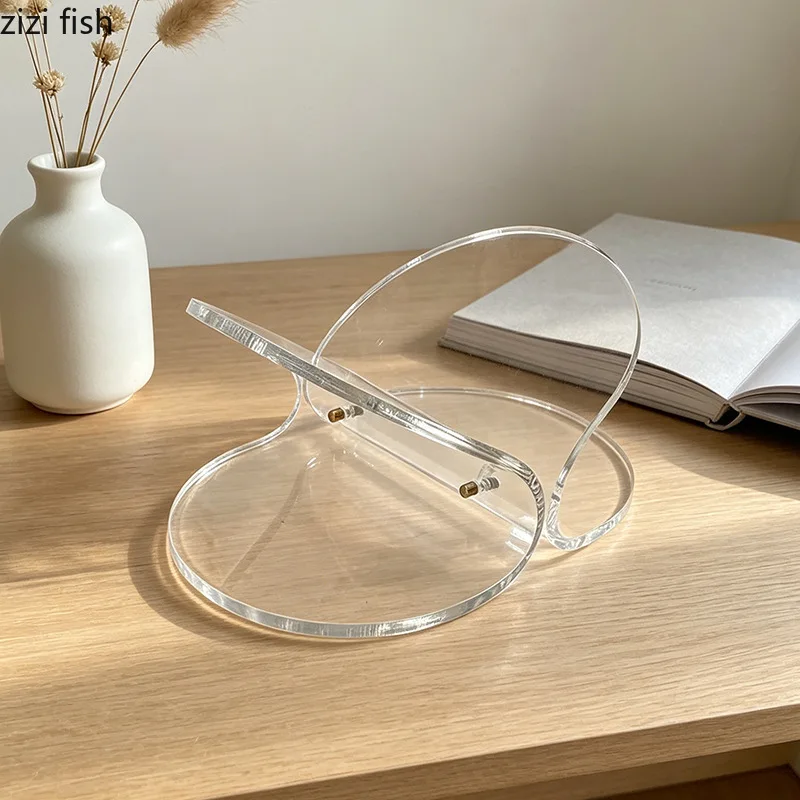 Butterfly Shaped Acrylic Bookshelf Desktop Magazine Rack File Book Organizer Shelves Transparent Book Rack Room Aesthetic Decor