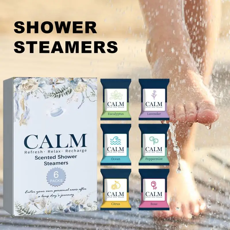 6pcs Mini Aromatherapy Shower Tablets Shower Steamer Tablets Handmade Shower Bombs Natural Shower Steamers For Women Men