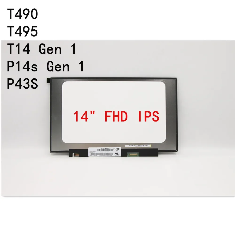 New Original Laptop For Lenovo Thinkpad T490 T495  P43s T14/P14S Gen 1 LCD Screen FHD IPS 01YN131 01YN170 02DC318 5D11C18140