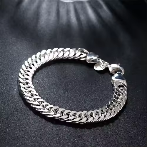 Fine 925 Sterling Silver Noble Nice Chain Solid Bracelet for Women Men Charms Party Gift Wedding Fashion Jewelry Hot Model - Image 3