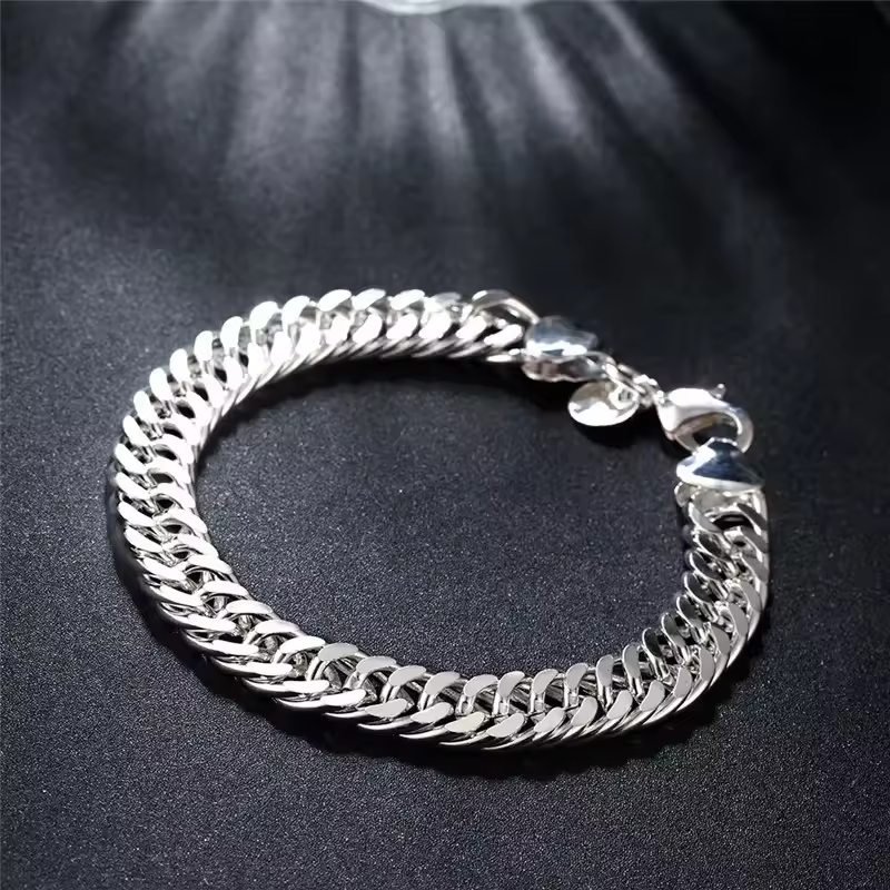 Fine 925 Sterling Silver Noble Nice Chain Solid Bracelet for Women Men Charms Party Gift Wedding Fashion Jewelry Hot Model - Image 3