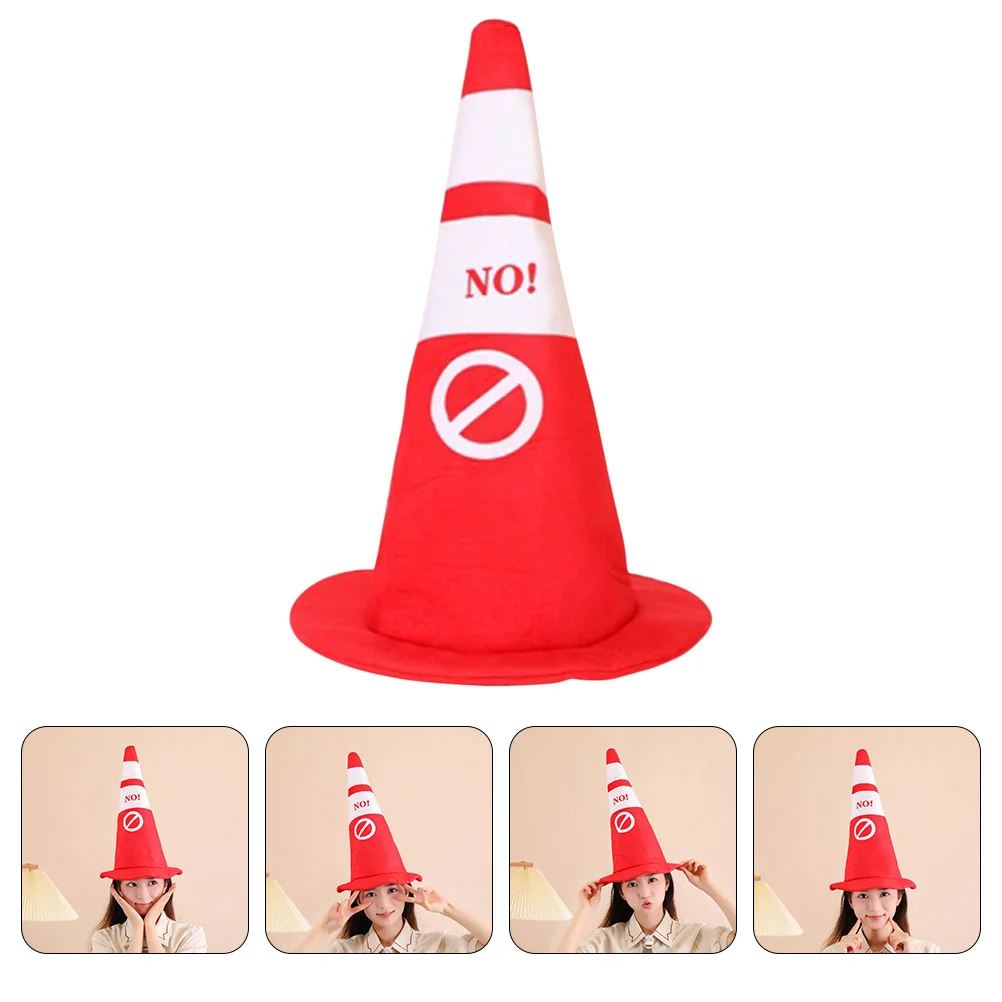 

Traffic Cone Hat Shape Plush Costume Hats For Adults Headwear Costumes Headgear