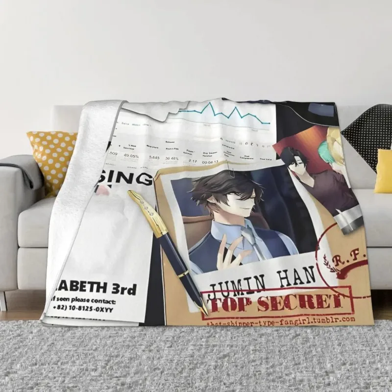 

Mystic Messenger Baby Blankets Plaid Anime Fleece Summer Soft Throw Blanket for Bedding Travel Plush Thin Quilt Blankets