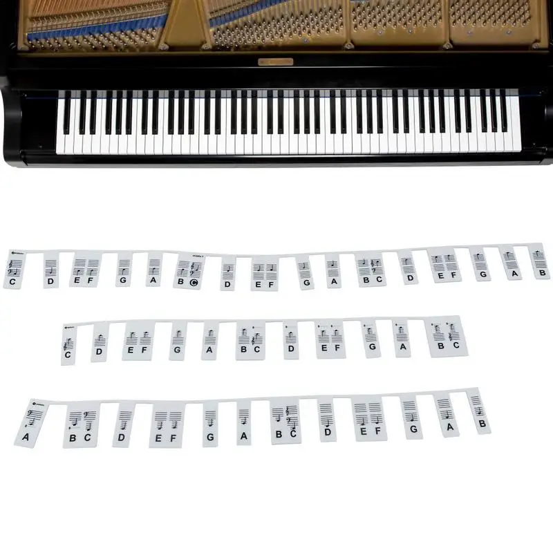 Piano Keyboard Stickers Removable Piano Keyboard Stickers Paste-free Reusable 88-key Keyboard Note Stickers For Beginners Kids