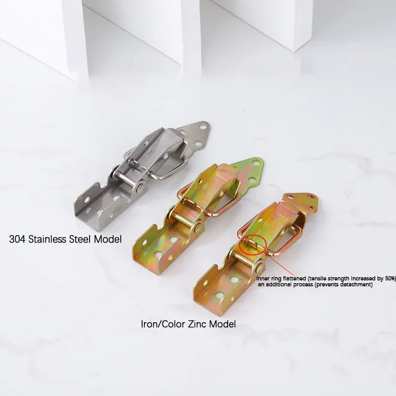 Heavy Duty Stainless Steel & Color Zinc Iron Toggle Latch Safety Lock Catch for Toolbox Wooden Case Small Box Hardware Fitting