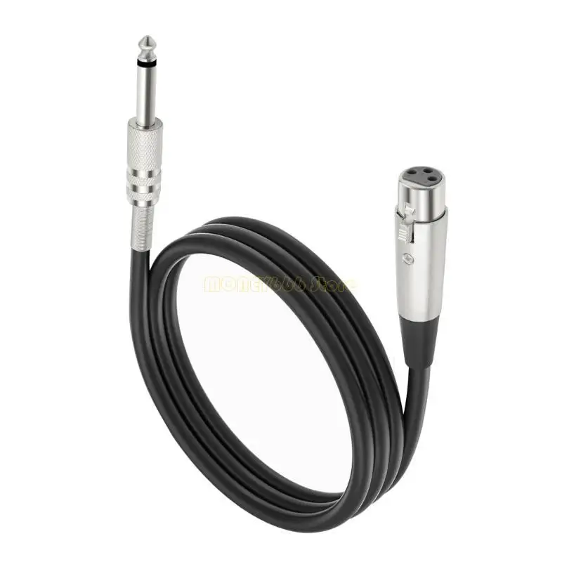 F62C Профессиональные микрофоны кабель самки XLRS до 1/4 -дюймового (6,35 мм) моно -несбалансированного микрофонного шнура для