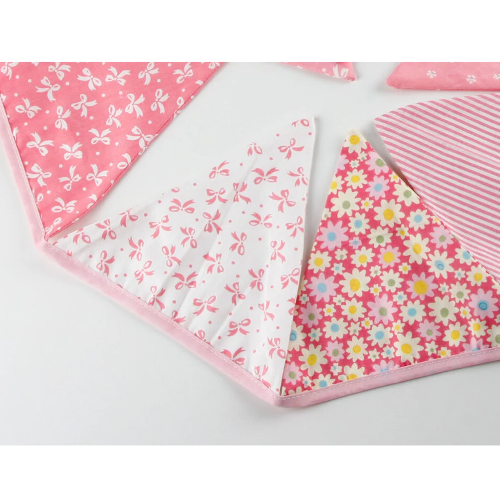 

Birthday Party 2M Kids Room Decor Cotton Flags Vintage Floral Kids Room Decor Birthday Bunting Triangle Flag Supplies
