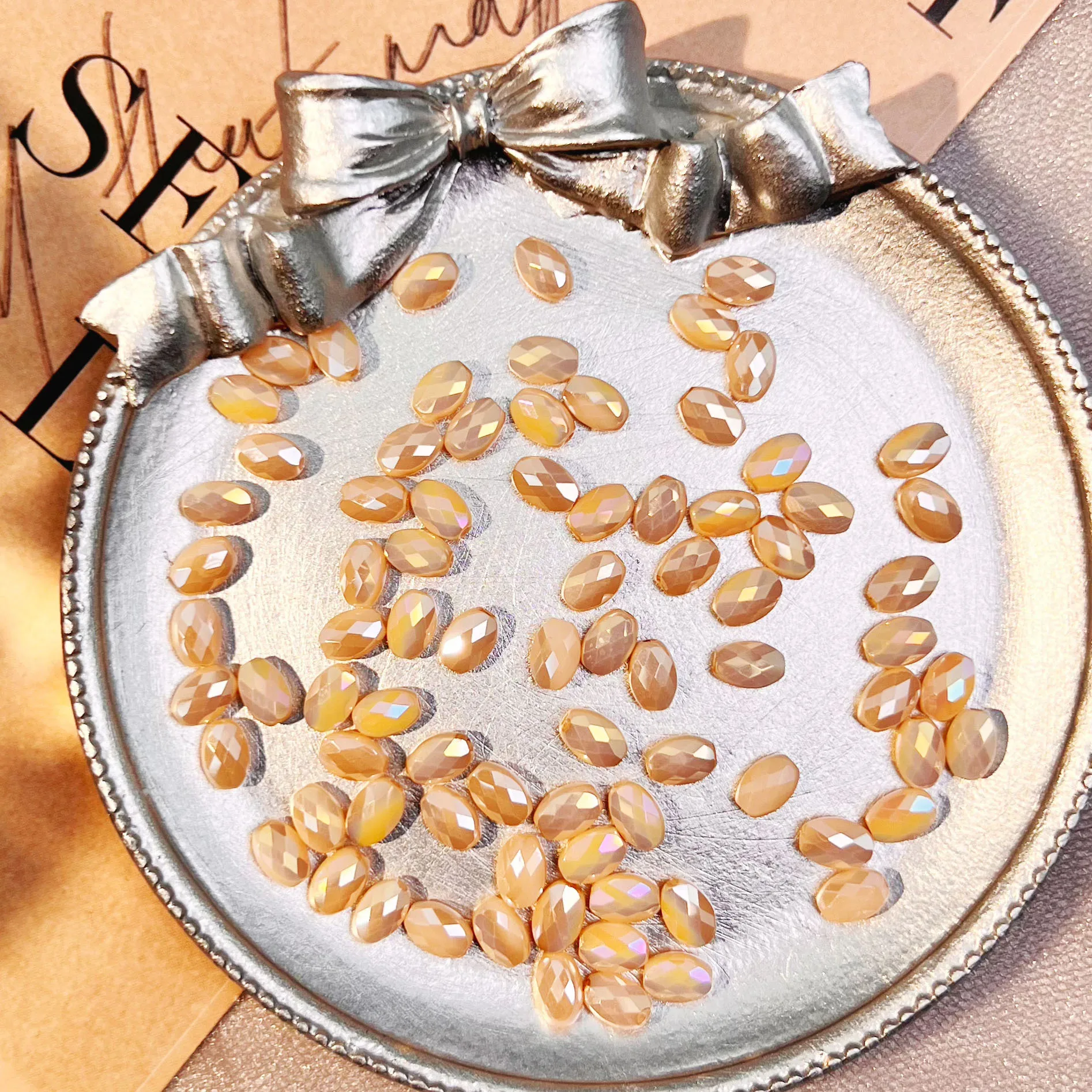 100Pcs Handmade DIY Beaded Jewelry Clothing Crystal Beads Plated Color Cut Beads Jewelry Accessories Bracelet Necklace