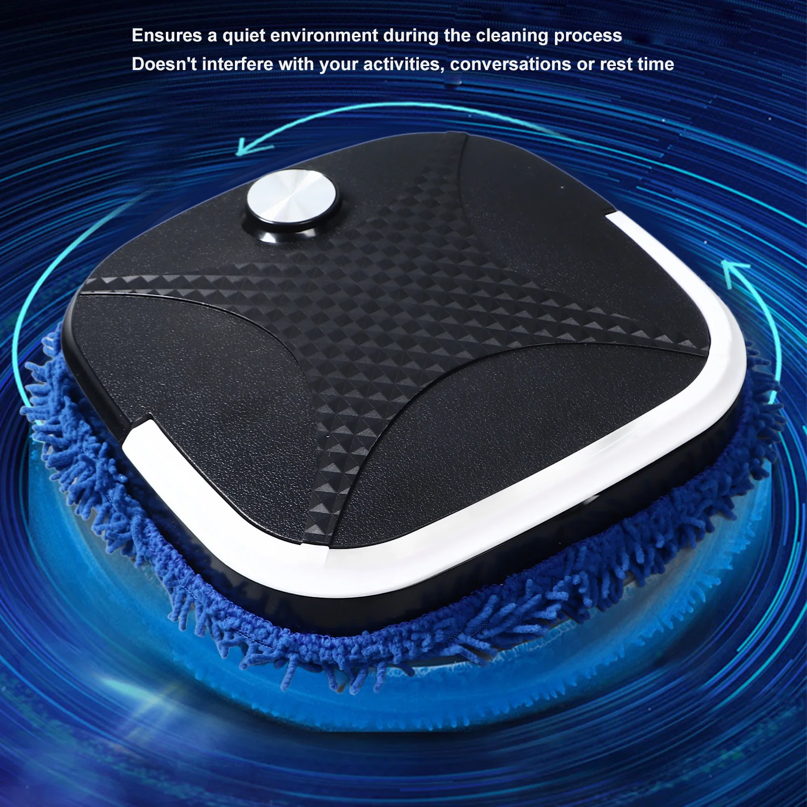 Fully Automatic Mop Cleaner Low Noise 2400mAh USB Rechargeable Slim Dry Wet Mopping Robot for Pet Hair Dust Removing
