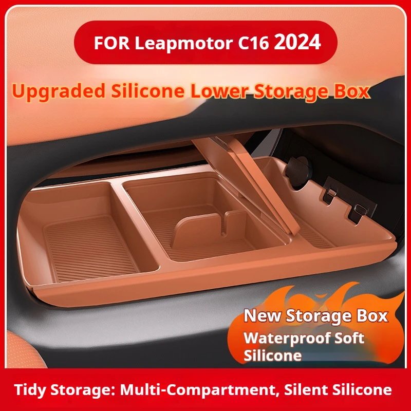 

Silicone Storage Box For Leapmotor C16 2024 Model Center Console Modification Anti-slip Pad Car Accessories Organizer Decoration