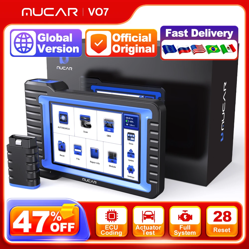 

Профессиональный автоматический OBD2 сканер MUCAR VO7, полная система, кодирование ЭБУ, двунаправленное тестирование, Автомобильные диагностические инструменты