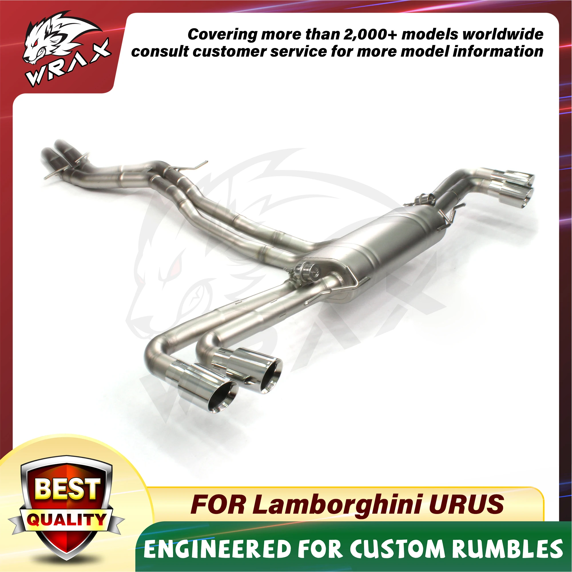 

WRAX Exhaust Manifold High Flow Downpipe for Lamborghini URUS Car Accessories motor Resonant tube system muffler valve control
