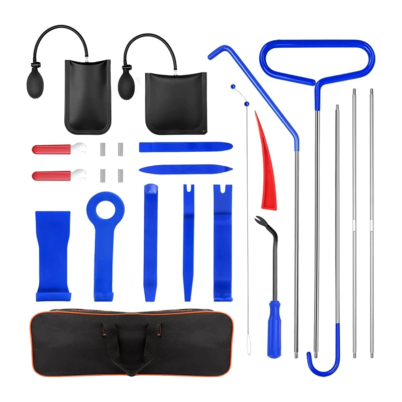 

24 PCS Car Emergency Kit With Car Window Wedge, Airbag Wedge Pump, Remote Handle, Automatic Cutting And Extraction Tool