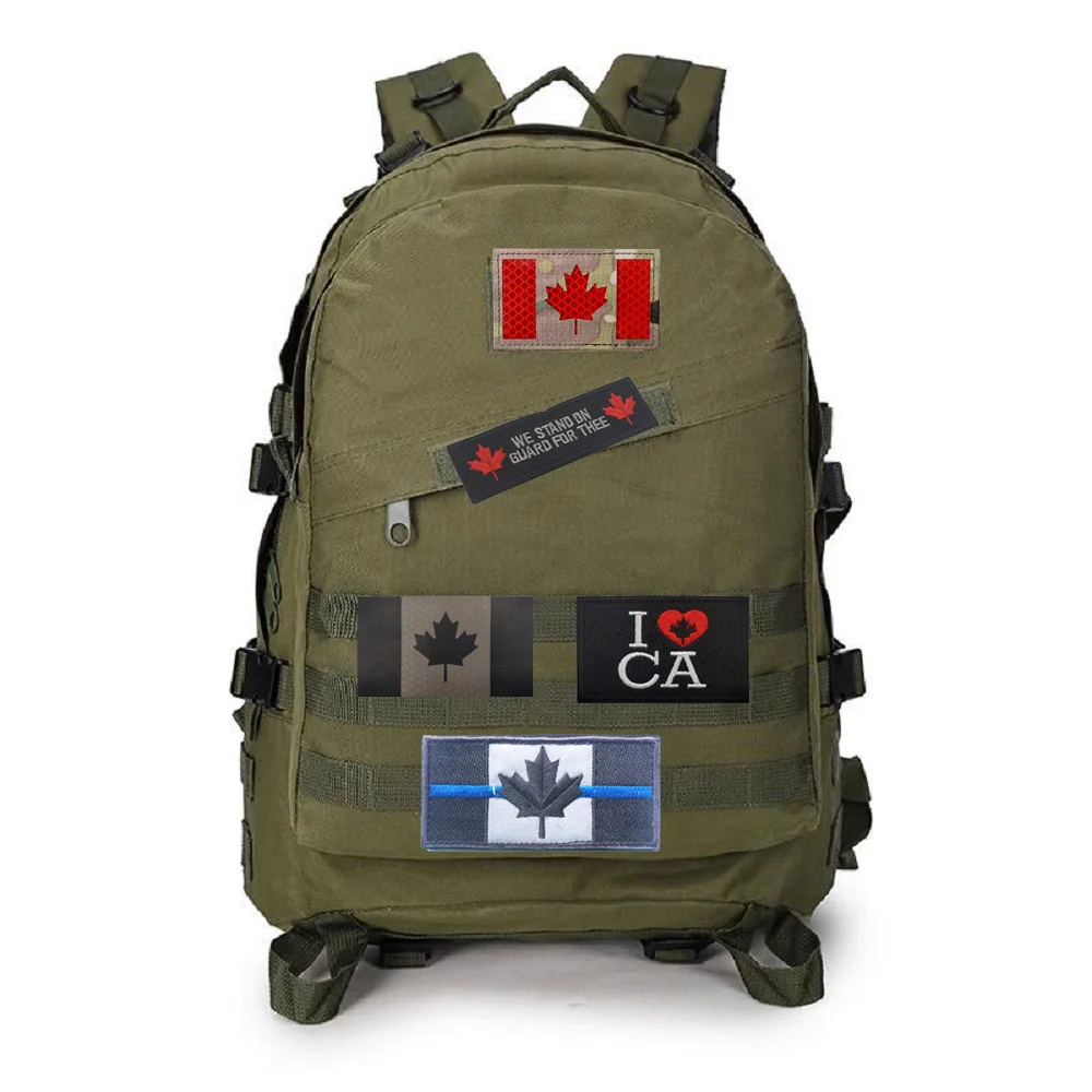 Hot Sale Flag Patch 3D Embroidered Canadian Flag Badge Maple Leaf Badge with Backpack Hook Loop Patches for Clothing