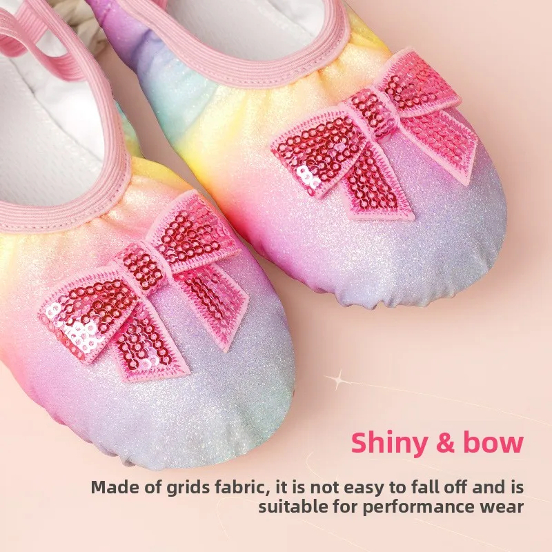 Scarpe da ballo da ragazza senza cravatta con artiglio di gatto Scarpe da balletto principessa con suola morbida Scarpe da ballo versatili per performance di yoga per il corpo