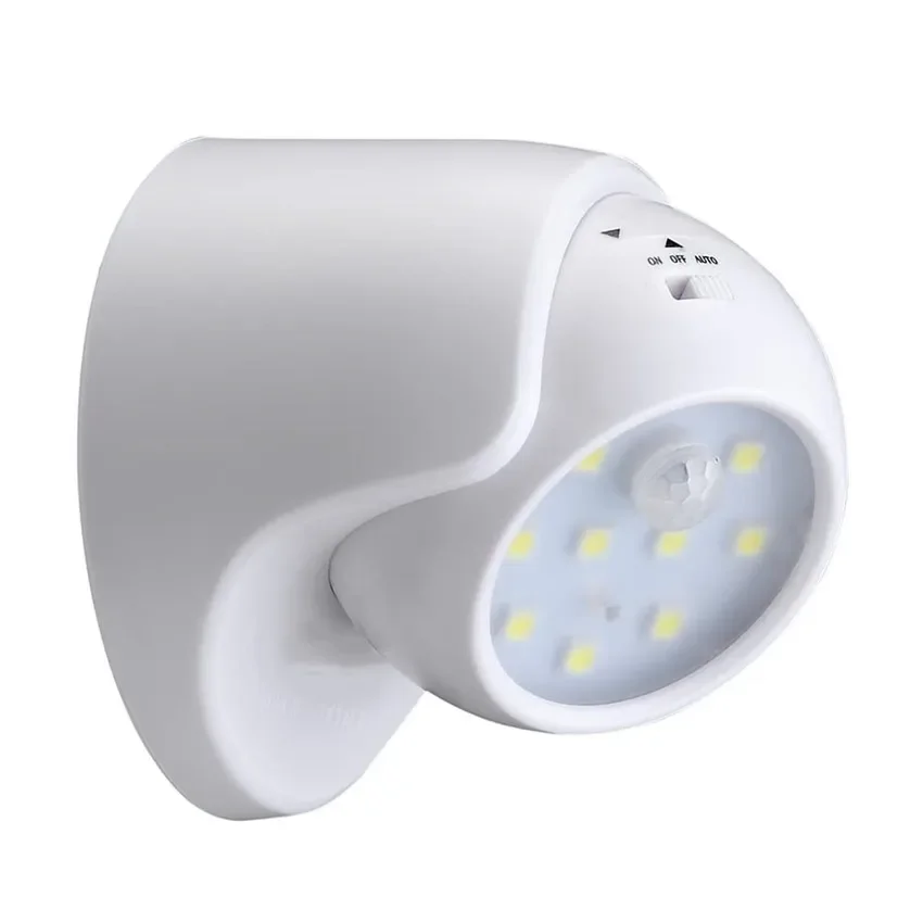 PIR Motion Sensor 9LEDs Night Light 360 Degree Rotation Wireless Detector Night Light Wall Lamp Auto on/Off Closet Hallway Light