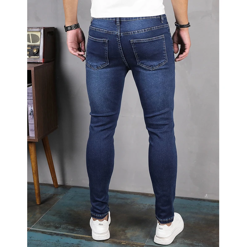 Alta Qualidade dos homens Stretch Skinny Jeans 2023 Preto Clássico Denim Calças Moda Streetwear Calças Roupas Masculinas Jeans Para Homens