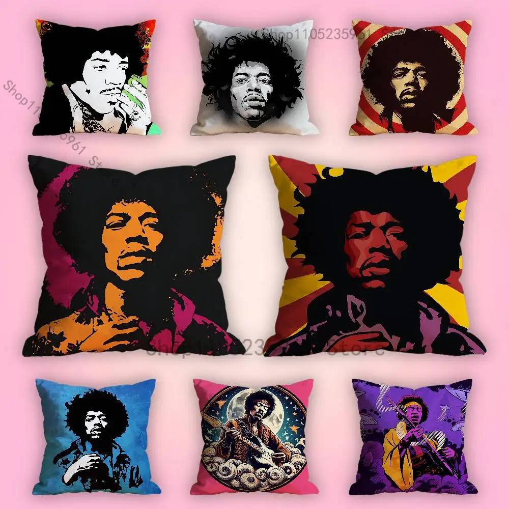 

J-Jimi H-Hendrix Various Sizes Square Pillow Case For Car Home Bedchamber Decor Custom Valentine gift