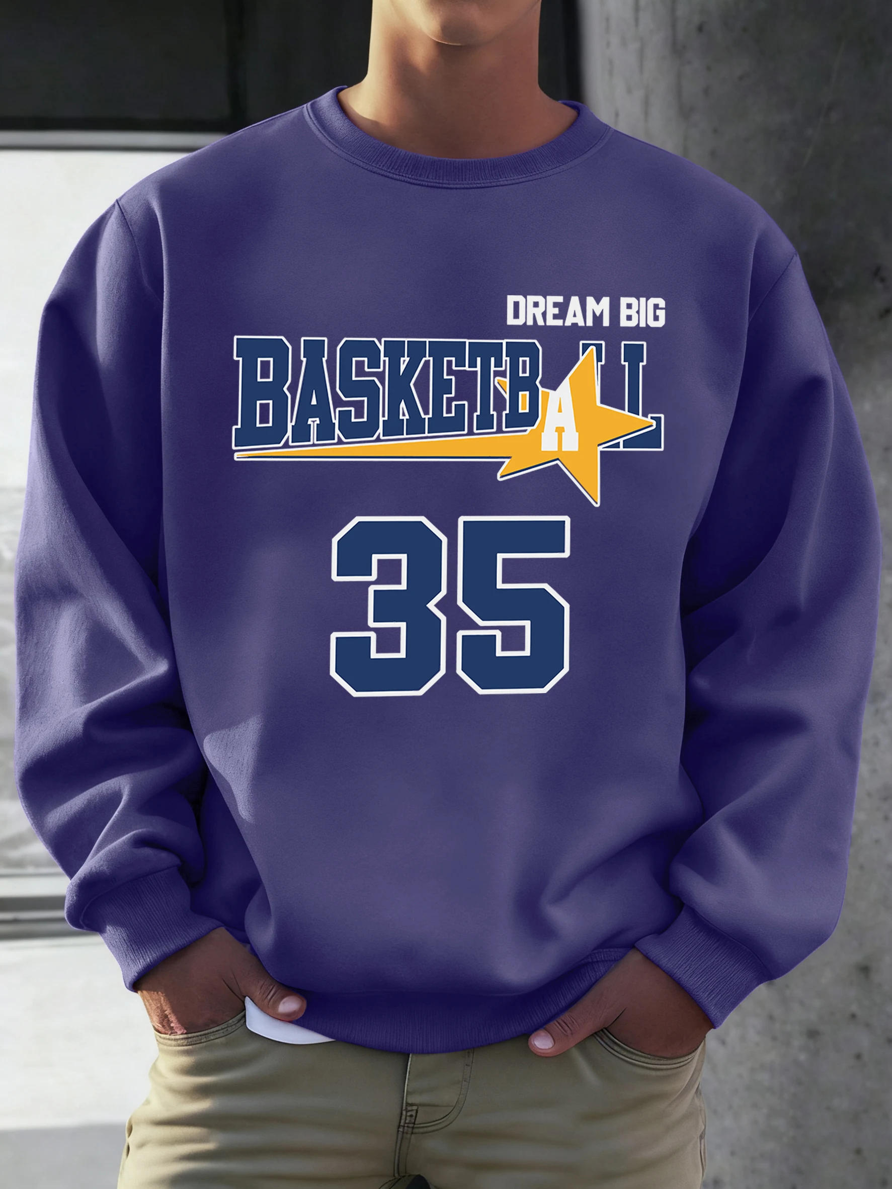 

Мужская толстовка с принтом «Dream Big Basketball Number 35», модная осенняя универсальная одежда, удобная флисовая уличная одежда, пуловеры в стиле хип-хоп