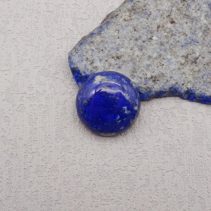 

Natural Stone Round Cabochon,Lapis Lazuli Cabochon For Pendant DIY Making Jewelry Finding Free Drilling 20x6mm 4g