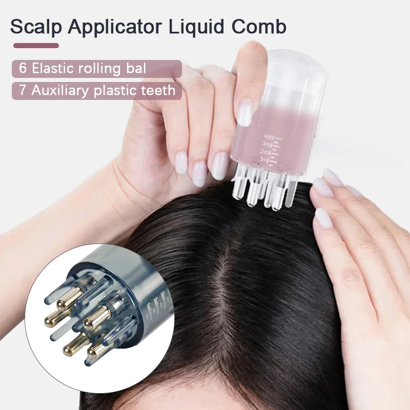 Peine líquido aplicador para el cuero cabelludo, 1-6ml, tratamiento del cuero cabelludo, aceite esencial, guía líquida, peine masajeador, aceite de suero para el cabello, 1 ud.