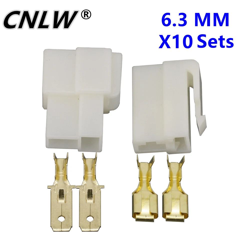 10 zestawów 6.3mm 2Pin DJ7021-6.3-11/12 samochodowe złącze elektryczne zacisk kablowy zestawy wtyczek motocykl dla Ebike terminal samochodowy