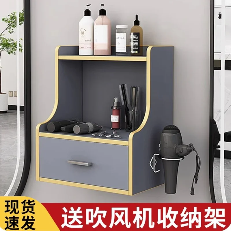 Barber shop tool cabinet wall-mounted hair salon special mirror table Internet celebrity hair salon studio hair cutting cabinet