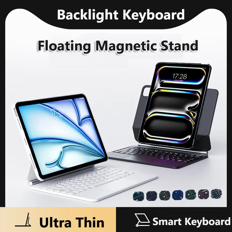 

Keyboard Cover For iPad Pro 11 Inch 2024 10th 10.9 Pro 12.9 Air5 4 10.9 Air 13 Touchpad Keyboard Magnet Floating Folio Slim Case