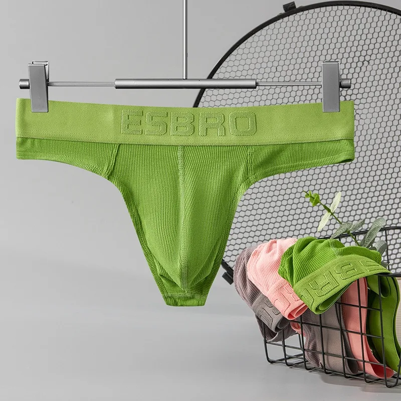 

Men's Underwear Low Ribbed High Elastic Thong U-Cam Briefs