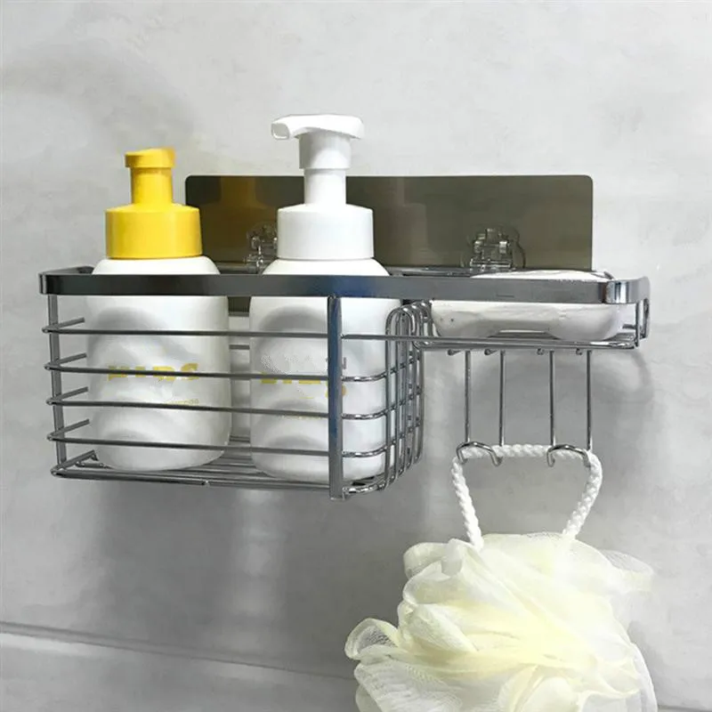 Stainless Steel Shelf Multifunctional Seamless Non-perforated Shelf Bathroom Bathroom Wall-mounted Storage Rack