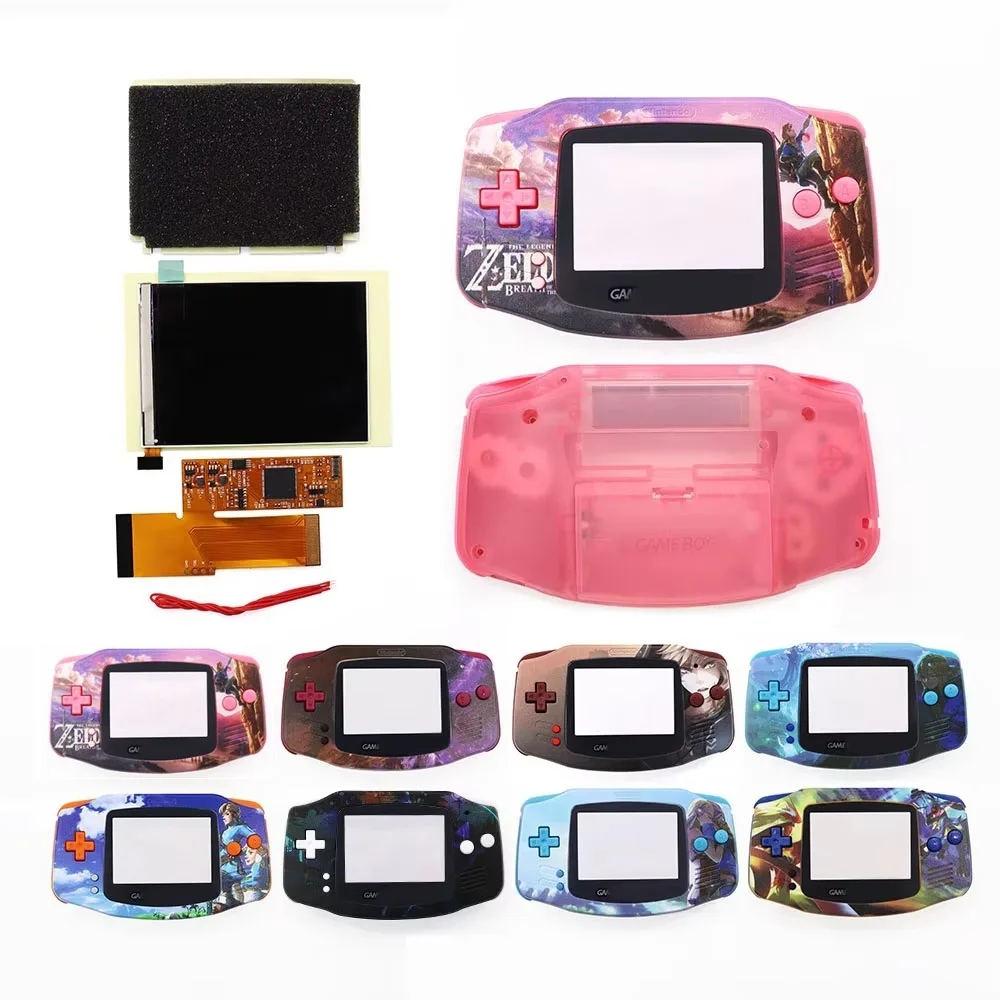 

10 Levels Brightness V2 IPS LCD Screen Kit With w/pre-cut UV Printed Customized Shell For Nintendo Gameboy Advance GBA Console