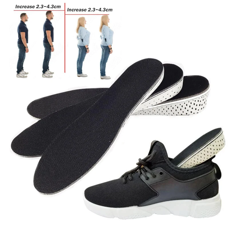 Invisible Raised Insole for Shock Absorption for Men and Women 2.3/3.3/4.3cm High Insole for Sweat Absorption and Ventilation