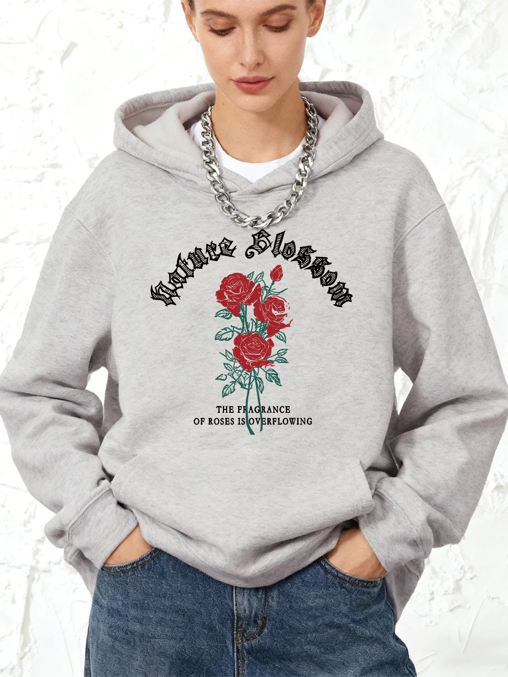 خمر خطابات والزهور يطبع قلنسوة من القطن المرأة الشتاء الصوف الدافئة البلوز الركض جيب البلوفرات ملابس رياضية فضفاضة