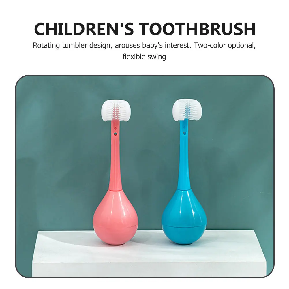 

2 шт., детская зубная щетка с силиконовой ручкой, мягкая щетина для детей, инструмент для ухода за полостью рта, инструмент для чистки зубов