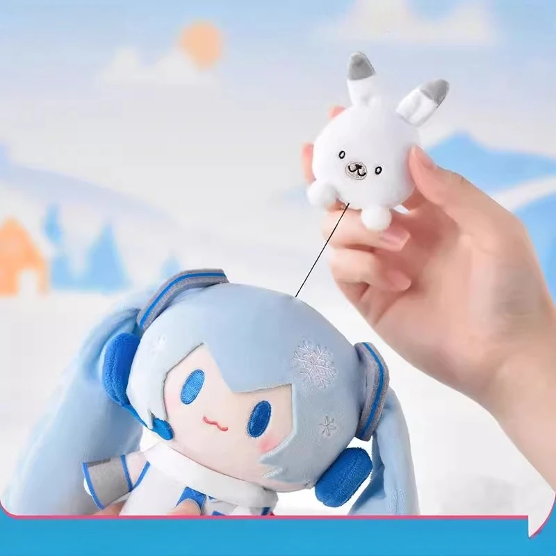 High Quality Plush Key Chain Anime Hatsune Miku Snow Series Doll Kawaii Q Version Plushies Backpacks Pendant Gift