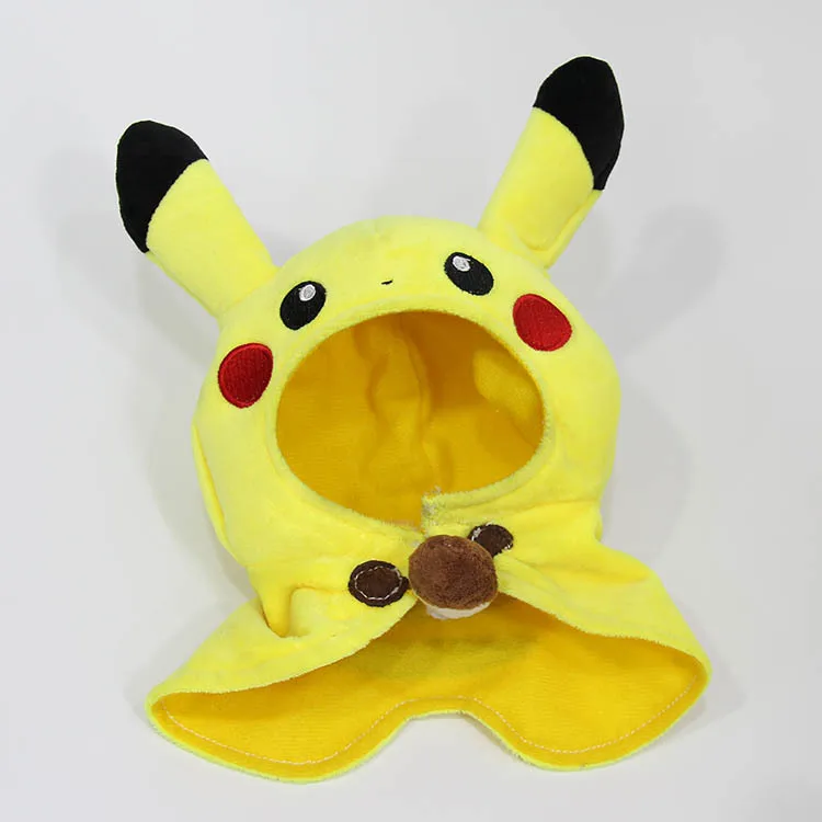 Pikachu Cosplay Eevee peluche Pokemon muñecos de peluche Eevee vestir capa Cos Pikachu peluches Kawaii juguetes pasatiempos encantador regalo para niños