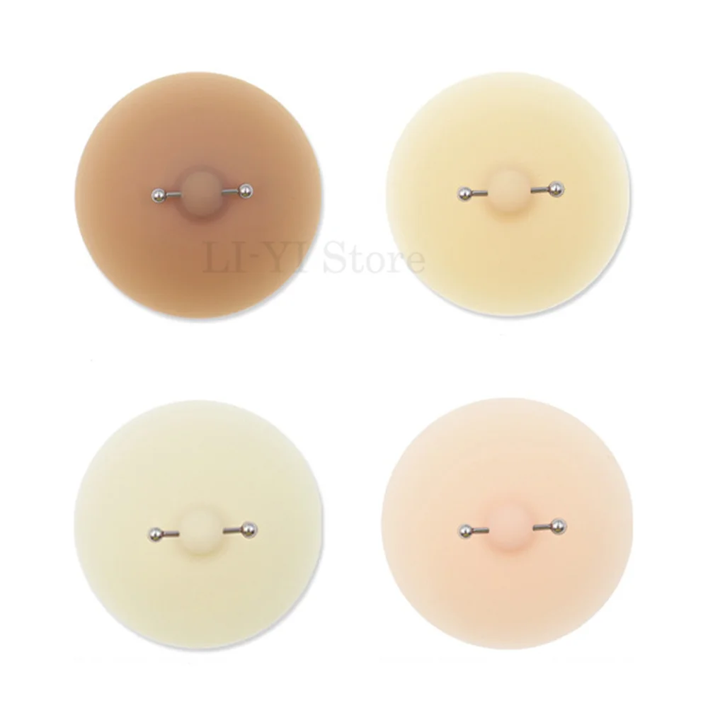 Sexy Self-adhesive Silicone Nipple Cover Breast Petals Reusable False Nipple Breast Chest Paste Nipple Sticker with Nipple stud