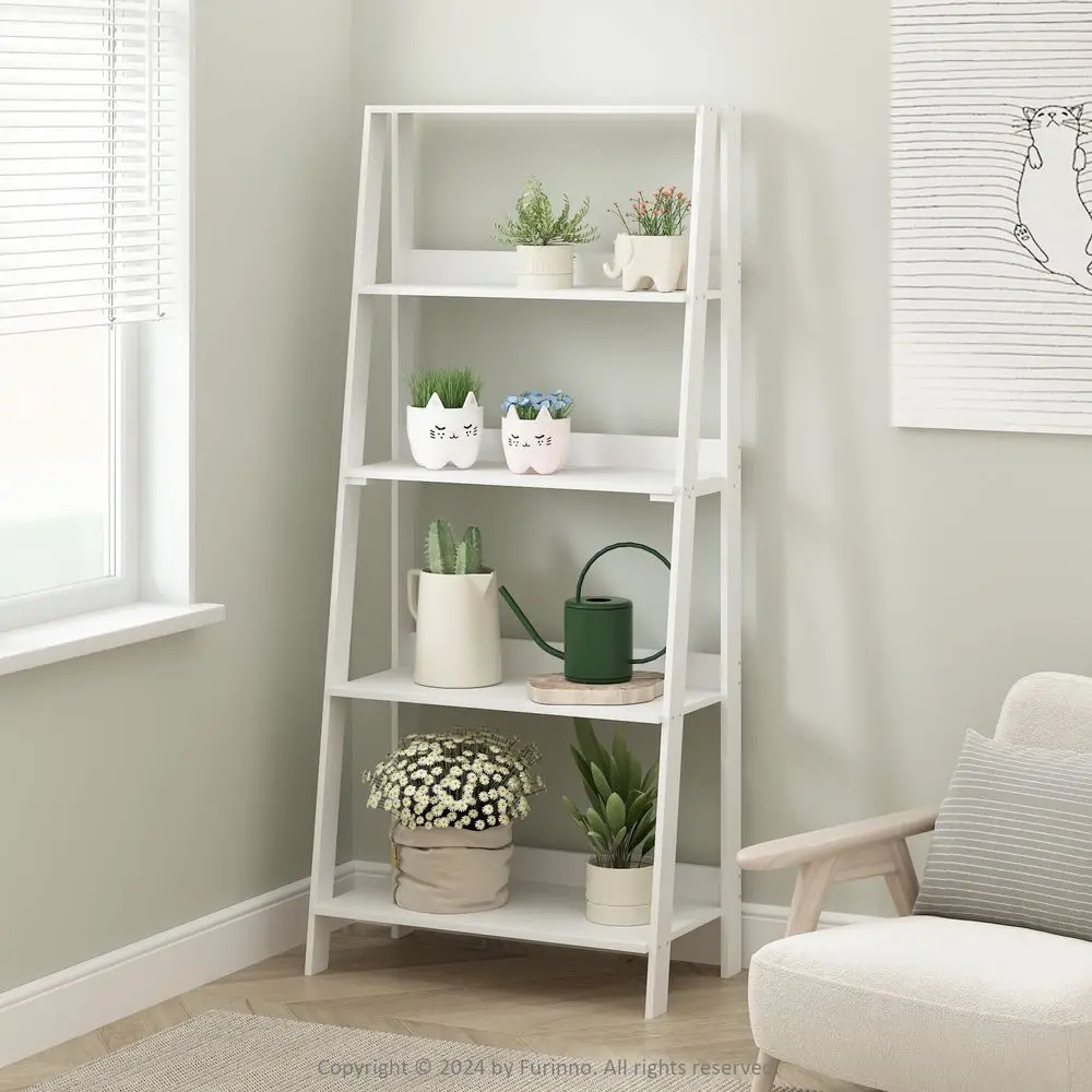 

Ladder Bookcase, Bookshel, Display Shel, 5-Tier, White