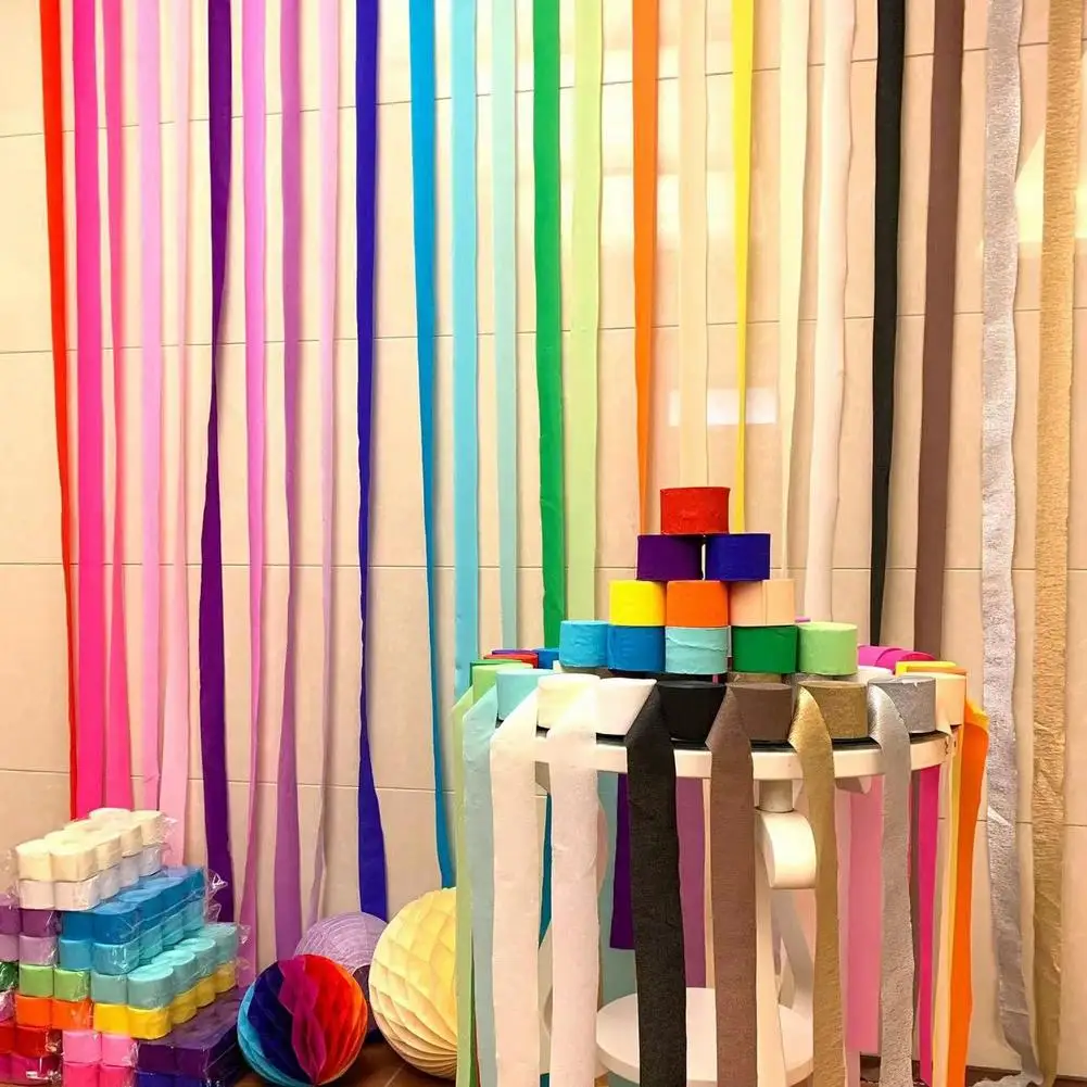 6 Stück Pastell-Krepppapier-Streamer-Rollen, bunte Regenbogenbänder für Geburtstag, Hochzeit, Party, Hintergrund, DIY-Basteldekoration – Detail 10
