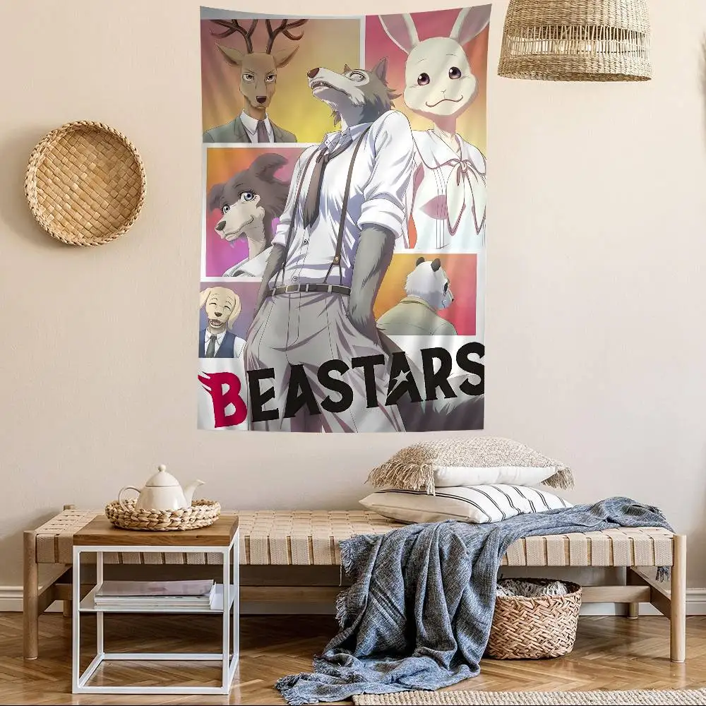 Popular Anime B-Beastars Printed Large Wall Tapestry Hanging Tarot Hippie Wall Rugs Dorm Cheap Hippie Wall Hanging