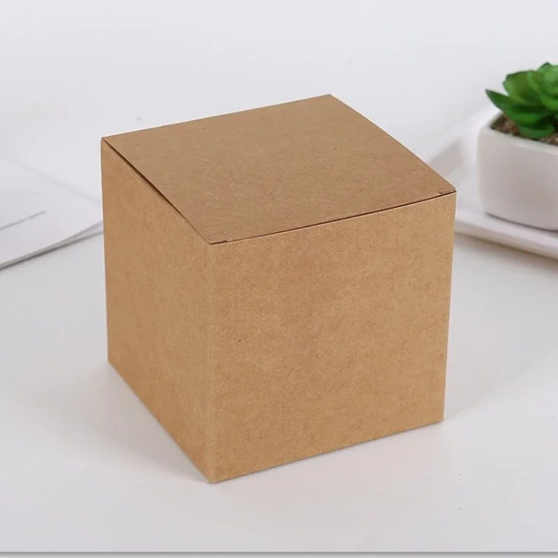 20/50pcs Multi Size Square Kraft Gift Box Black White Brown Fold Packaging Gift Box Proposal Box For Bridal Birthday Party