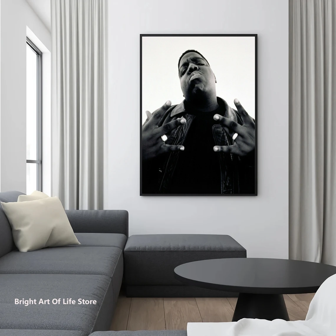 Tupac Notorious Biggie Poster, Hip Hop Rap, Wall Art Décor, Music Legend, Vintage Black White Print