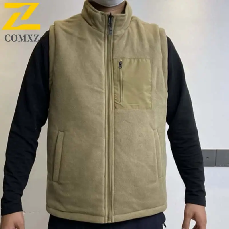 Men's Vest 2025 New Double-sided Windbreaker Fleece Warm Weather Resistant Fishing Vest Outdoor Photography Fishing Men Jacket