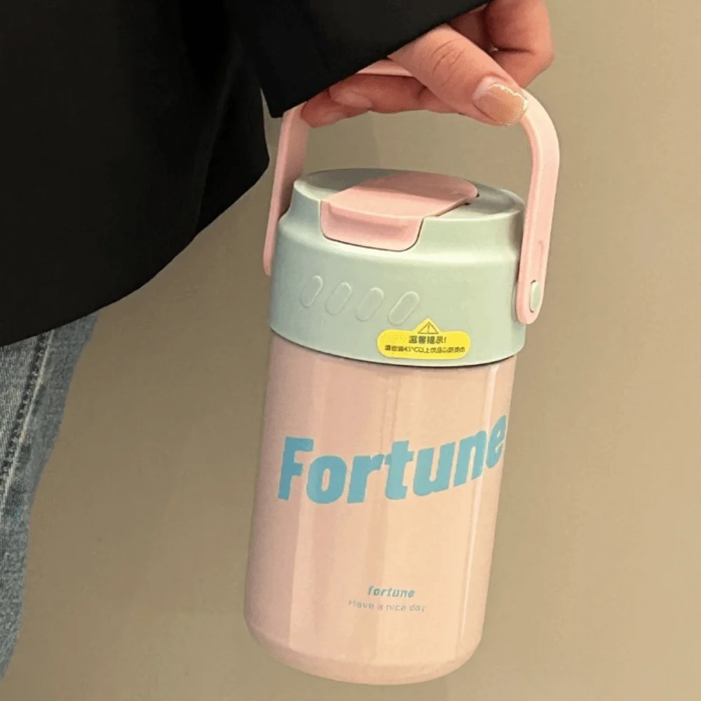 

Stainless Steel Vacuum Insulated Bottle Foldable Straw Detachable Tea Bin Scented Tea Thermos Cup Leakproof Travel Tea Bottle