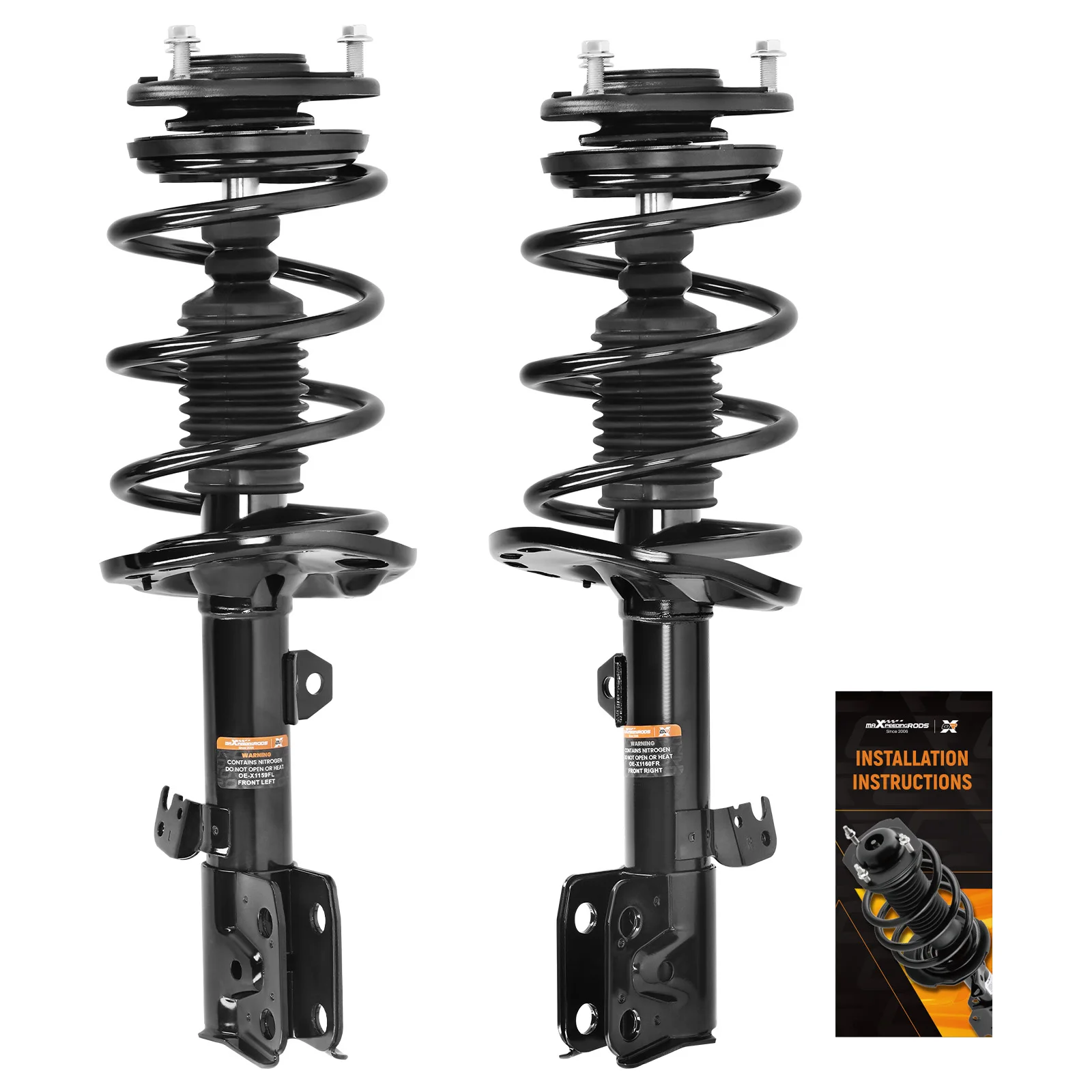 MaXpeedingrods New Front Right & Left Struts W/ Coil Spring Assembly for Toyota Corolla 2014-2019 1.8L L4 STREET Use SR4479
