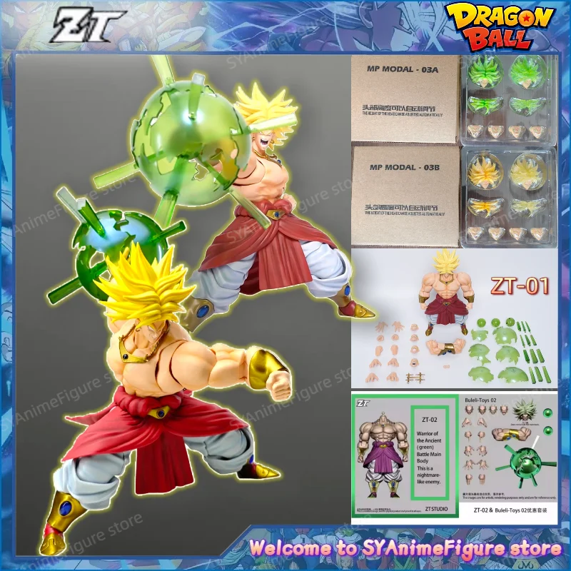 

ZT Studio Dragon Ball Super Saiyan Broly 01 02 Ancient Warrior Action Figure 10 Inches & Accessory Pack 03A B Collection Toy