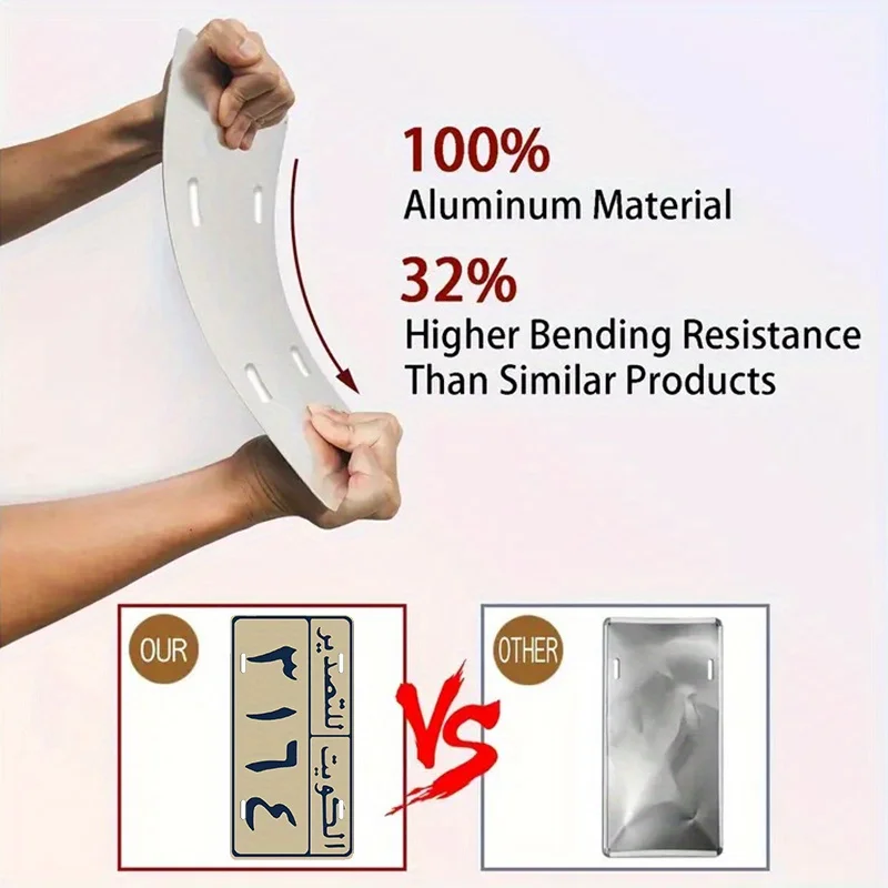 غطاء لوحة ترخيص السيارة الكويت 3164، حصريًا لتزيين المركبات، علامة ألومنيوم، زخرفة لوحة ترخيص عتيقة فريدة من نوعها #6