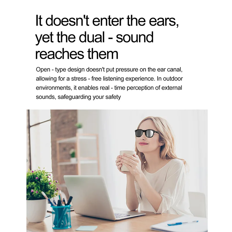 Kacamata Pintar Xiaomi AI Panggilan Bluetooth Asisten Suara Terjemahkan Kontrol Sentuh Pemutar Musik Kacamata Hitam Pria Wanita Tahan Air