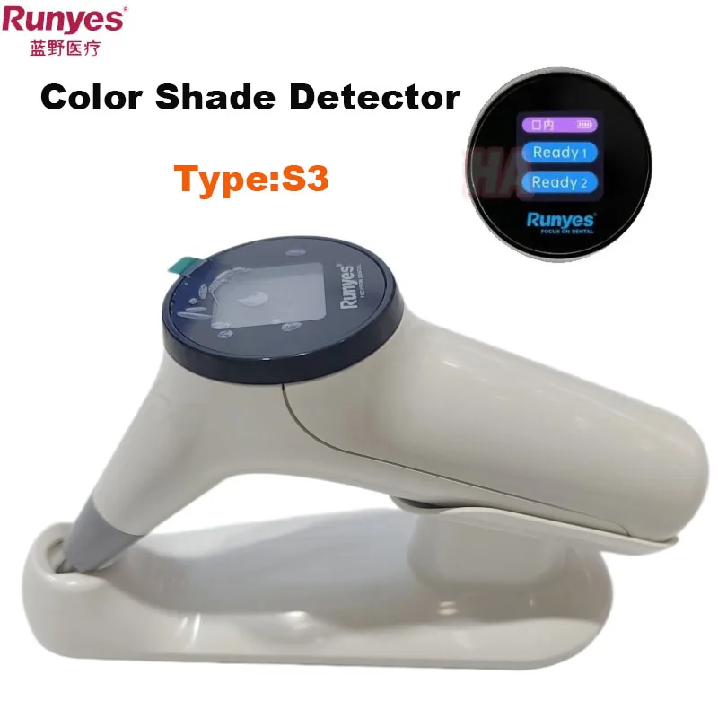 1Set Original Runyes Dental Digital Color Shade Detector S3 Dental Portable Handheld LED Display Tooth Color Shade Detector